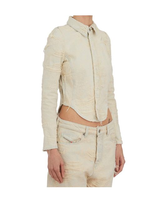 DIESEL Natural De-Madeline-Fsg Jacquard Denim Shirt