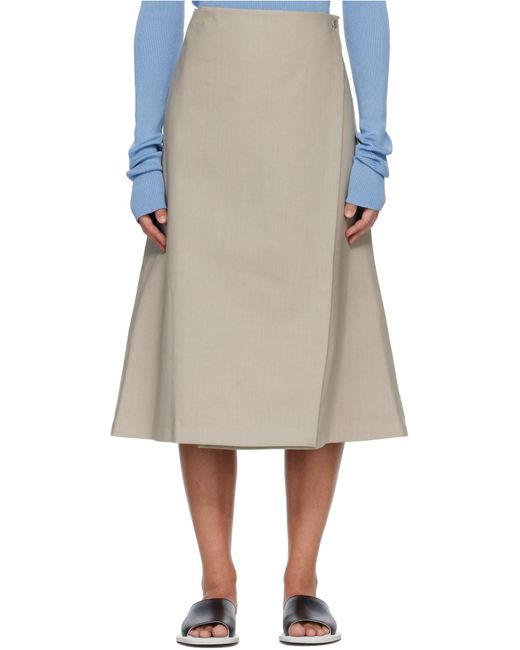 Rier Natural Wrap Design A-Line Skirt