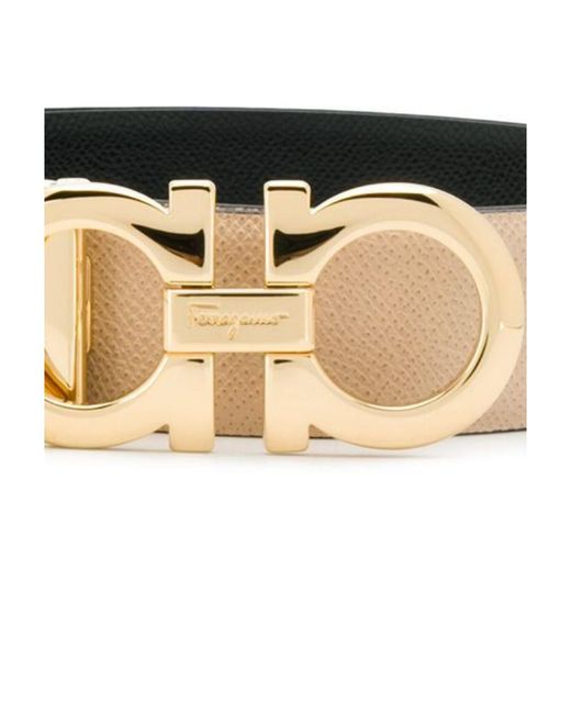 Ferragamo White Ferragamo Gancini Reversible Belt