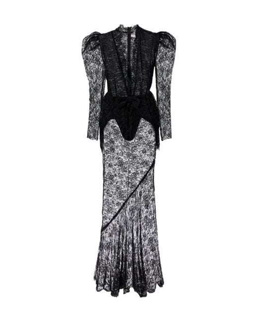 Alessandra Rich Black Lace Gown