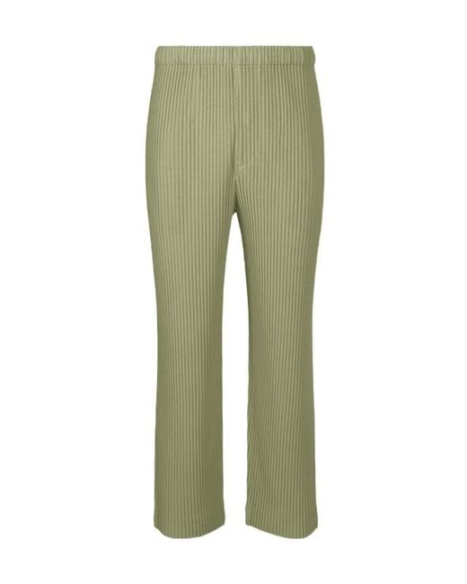 Homme Plissé Issey Miyake Green Pleated Trousers for men