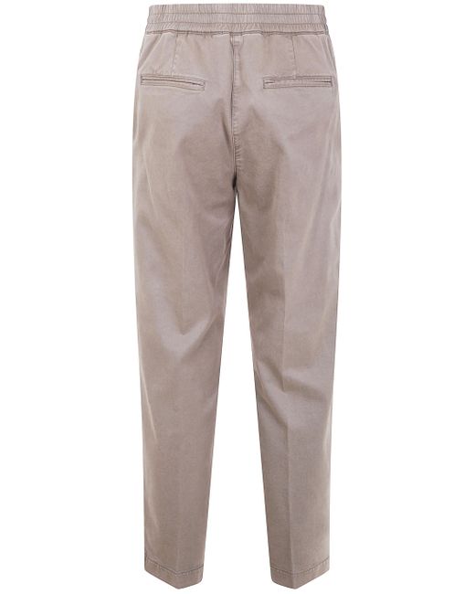 Seventy Gray Elastic-Waistband Cotton Trousers