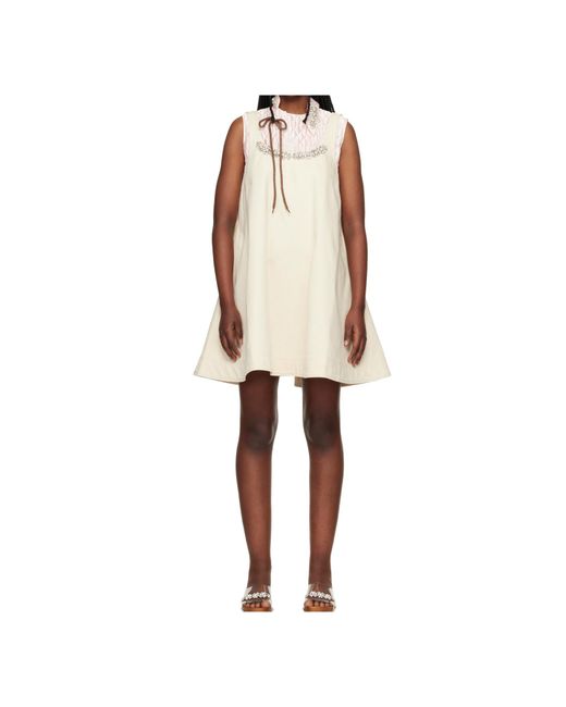 Simone Rocha Natural A-Line Mini Dress