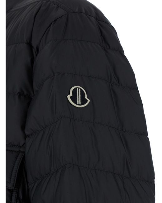 Moncler Black Moncler Rick Owens V-Neck Padded Jacket for men