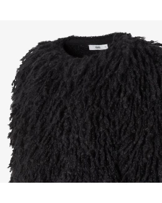 Fendi Black Long-Pile Cashmere And Mohair Jacket