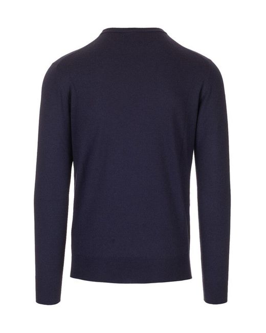 Loro Piana Blue Superlight Crewneck Knitted Jumper for men