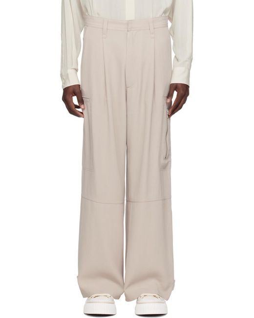 AMI Gray Ami Wide-Leg Pants for men