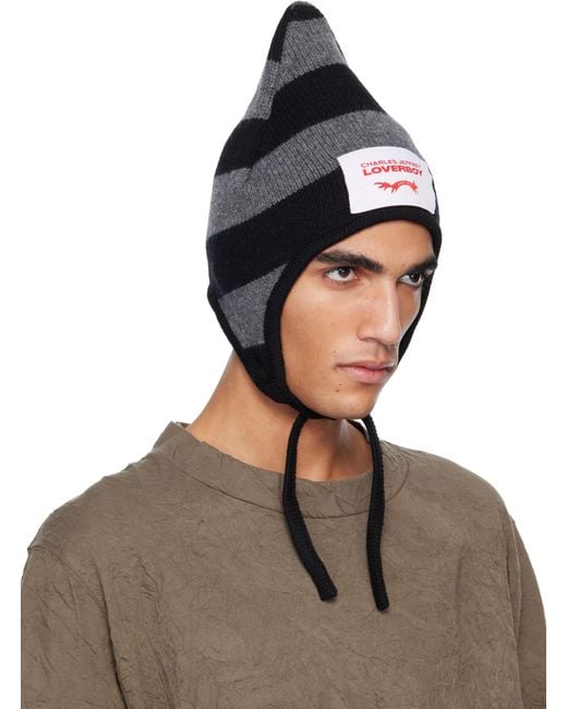 charlesjeffreyloverboy Black Wool Blend Knitted Hat for men