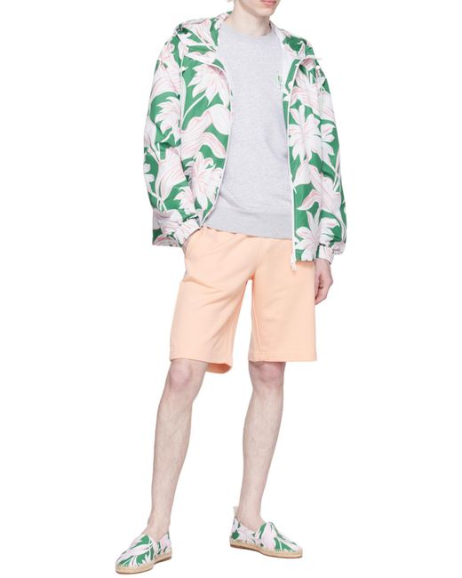 Maison Kitsuné Blue Logo-Print Long-Sleeved Cotton Sweatshirt for men
