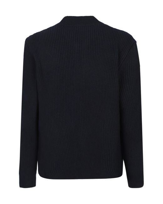 Zanone Black Ribbed Zip-Up Jacket for men