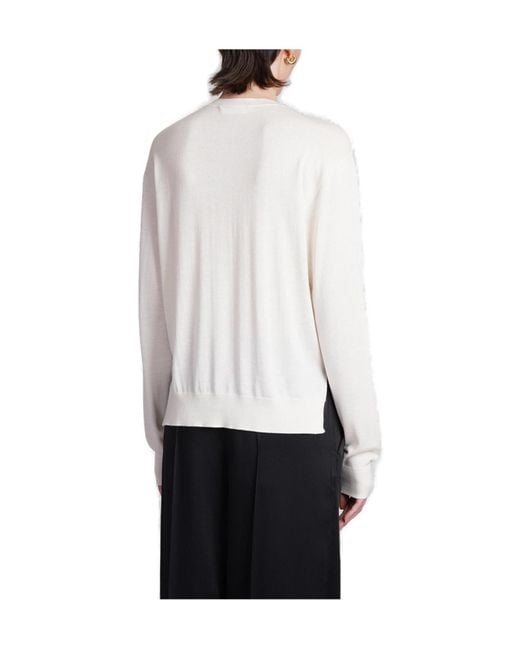 Jil Sander White Crewneck Knitted Jumper