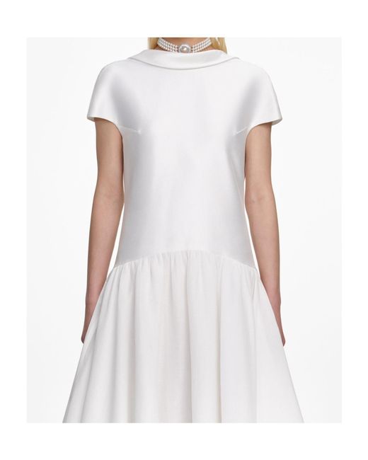 Self-Portrait White Scoop-Neck Back Midi Dress