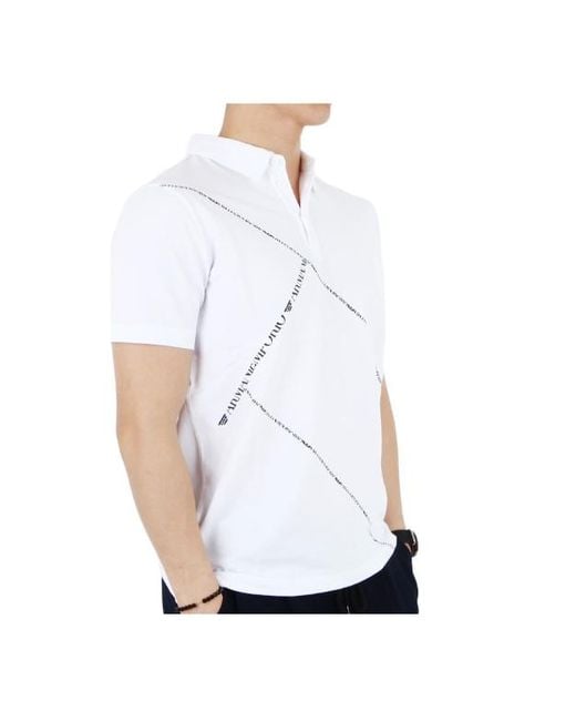 Emporio Armani White Logo Details Polo Shirt for men