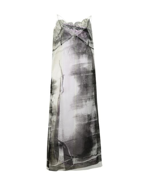 Maison Margiela Gray 'Freeze-Frame' Multicoloured Silk Blend Dress