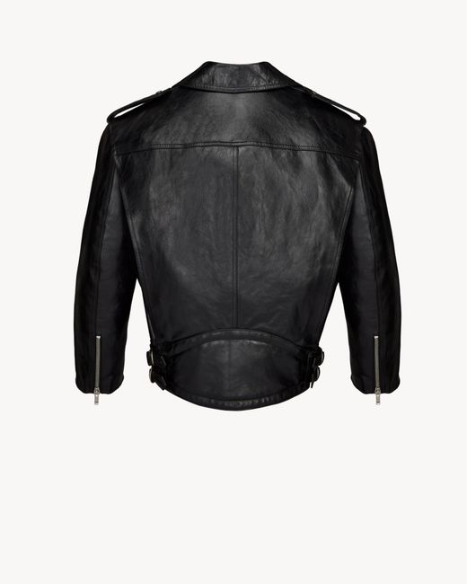 Saint Laurent Black Zip Detailed Biker Jacket