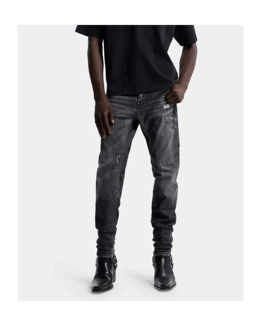 DSquared² Gray Distressed Skinny Jeans for men