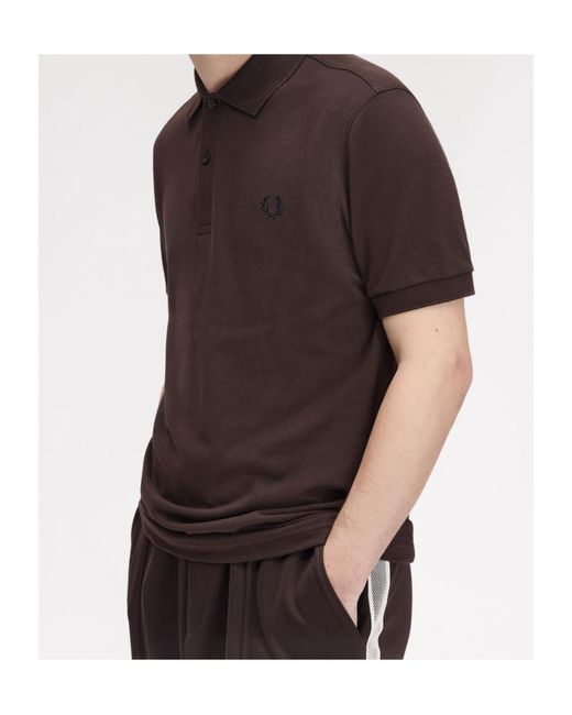 Fred Perry Brown Short-Sleeved Polo Shirt for men
