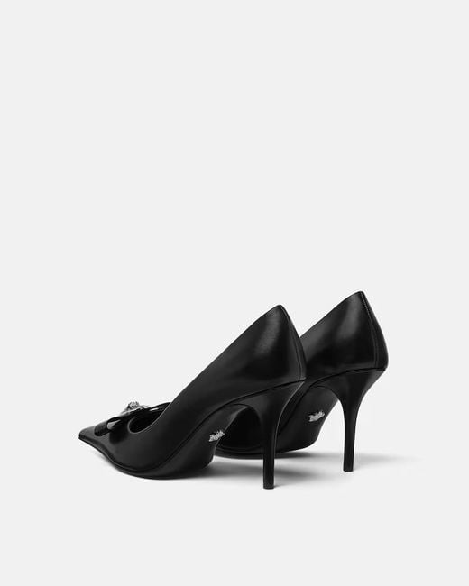 Versace Black Gianni Ribbon Pumps