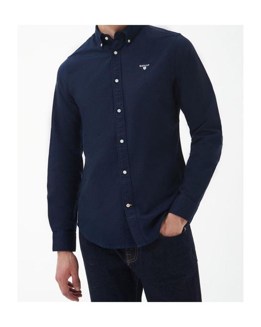 Barbour Blue Button-Down Plain Shirt for men