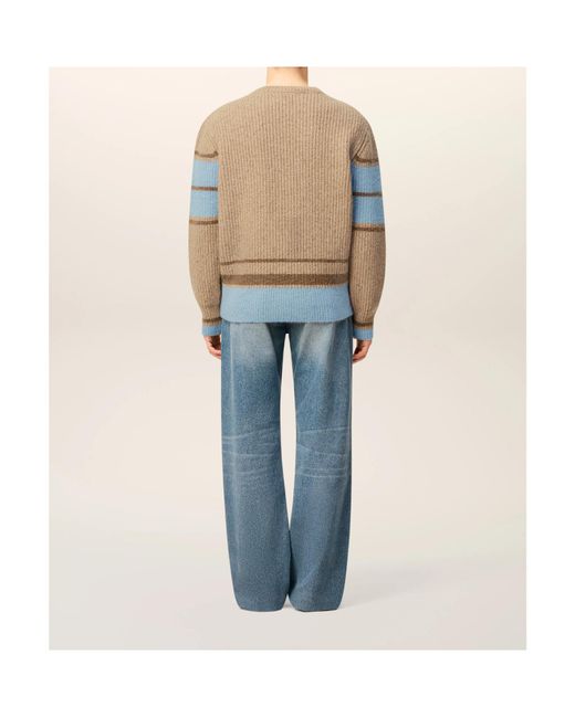 AMI Natural Ami De Coeur Logo Patch College Jumper for men