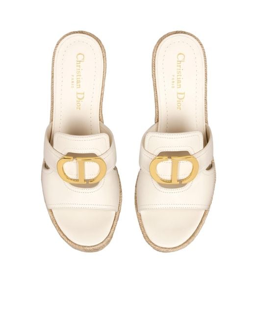 Dior 30 Montaigne Wedge Slide in White | Lyst