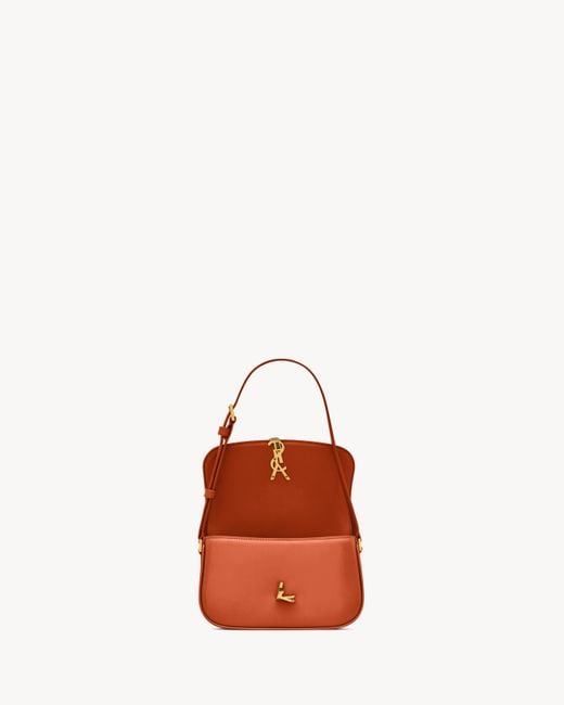 Saint Laurent Orange Mini Solferino Leather Shoulder Bag