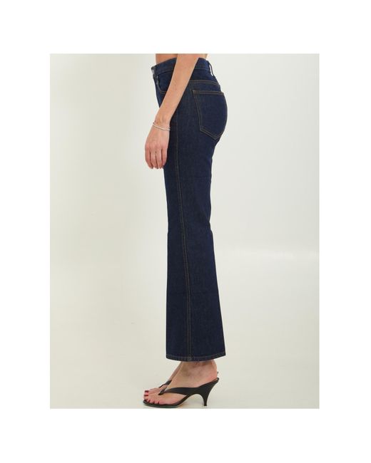 Khaite Blue Clara Cropped Flared Jeans