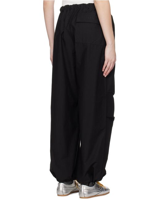 Acne Black Relaxed Fit Straight-Leg Pants With Drawstring Waistband