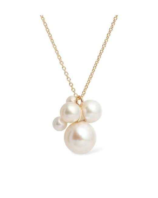 Sophie Bille Brahe Metallic Bisou Pearl Pendant Necklace