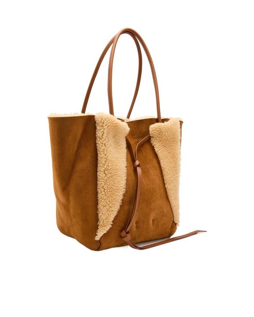 Gabriela Hearst Brown Lamb Plush Tote Bag