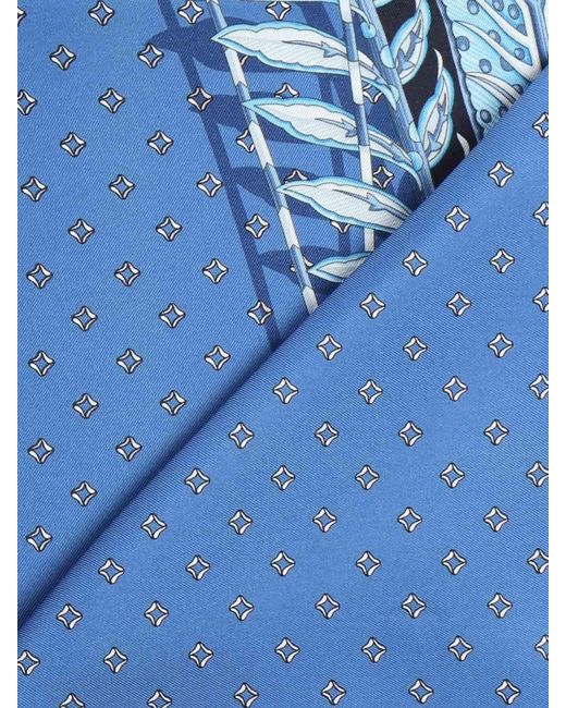 Ferragamo Blue Ferragamo Logo Printed Scarf