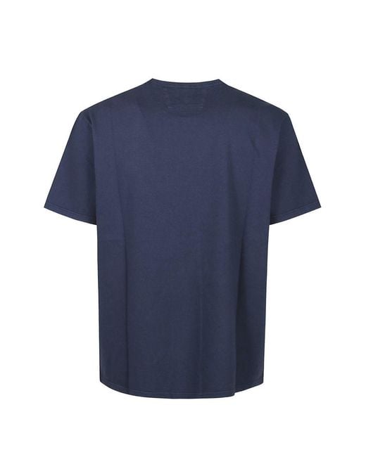 C P Company Blue Logo Printed Crewneck T-Shirt for men