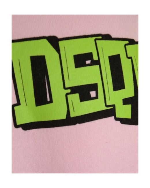 DSquared² Pink Logo-Print Detail Sweatshirt for men