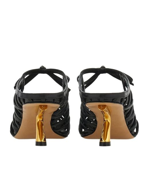 Ferragamo Black S-Shaped Heel Mule