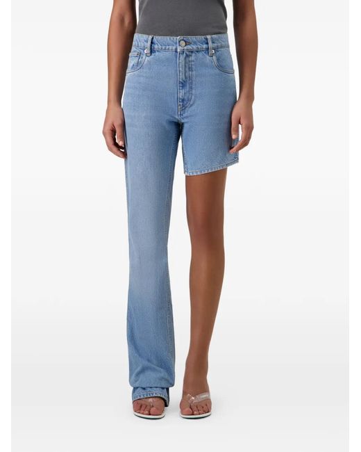 Coperni Blue Asymmetrical Jeans With One Leg