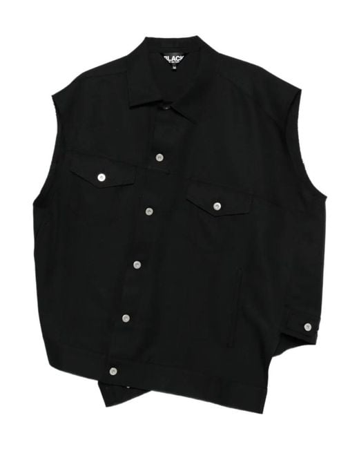 Comme des Garçons Black Comme Des Garçons Button-Up Asymmetric Gilet for men