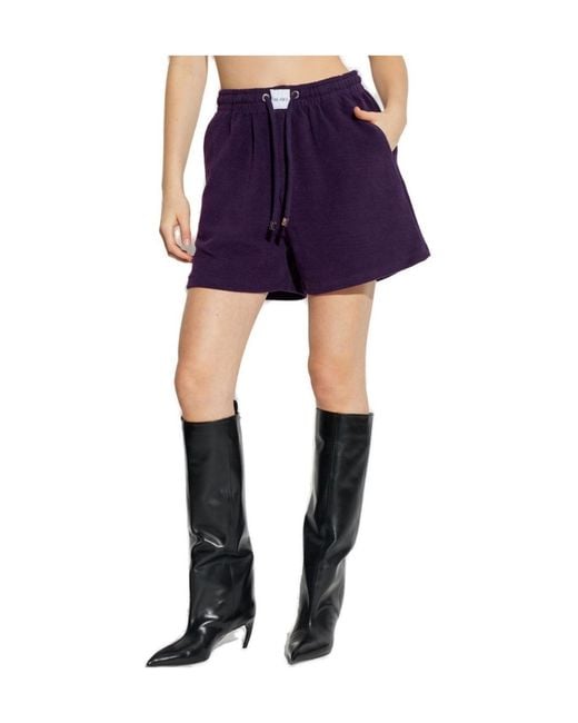 The Attico Purple The Logo Patch Drawstring Shorts