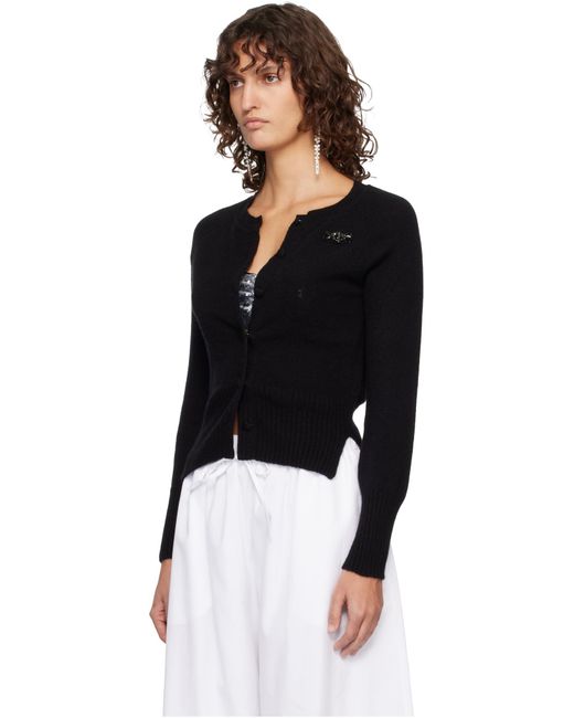 Simone Rocha Black Long-Sleeved Knitted Cardigan
