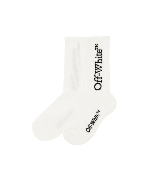 Off-White c/o Virgil Abloh White Logo Detailed Knitted Socks