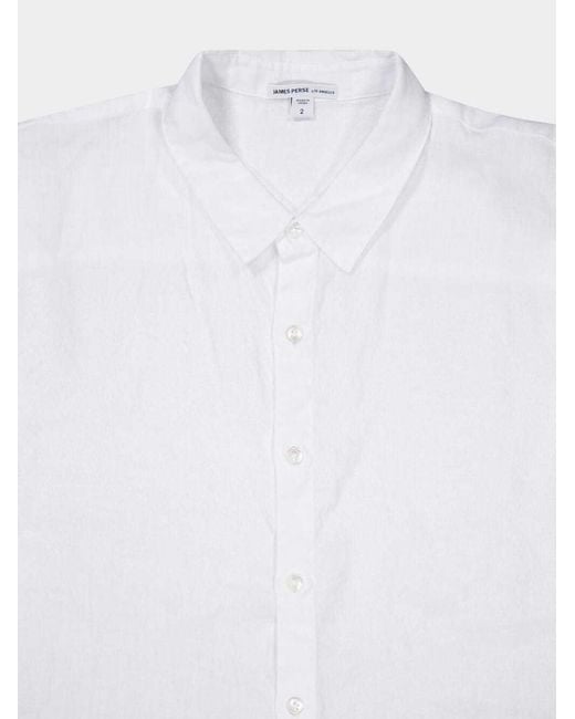 James Perse White Classic Long Sleeved Shirt for men