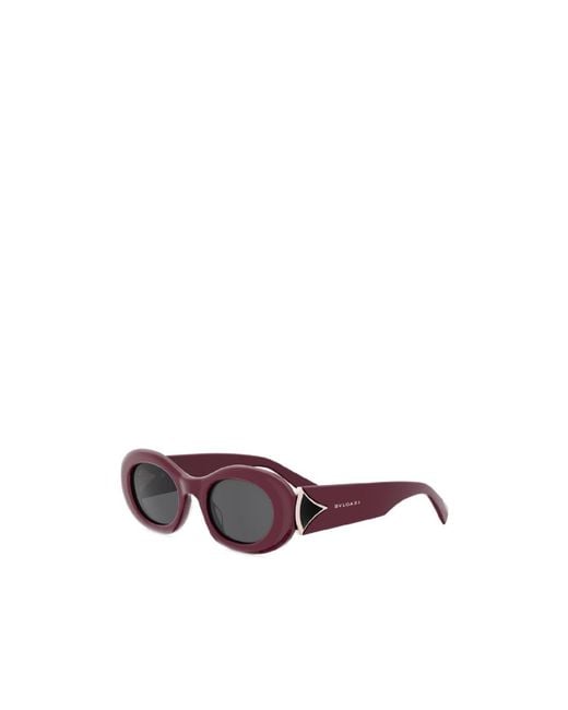 BVLGARI White Bulgari Oval Frame Sunglasses