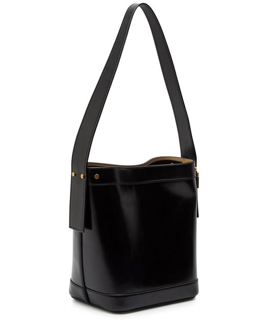 Versace Black Chain Small Leather Bucket Bag