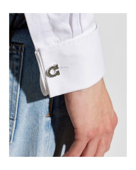 Ferragamo Metallic Ferragamo Gancini Logo Cufflinks for men