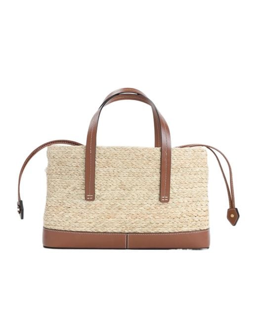 Roger Vivier Natural Embellished Skate Shopping Bag
