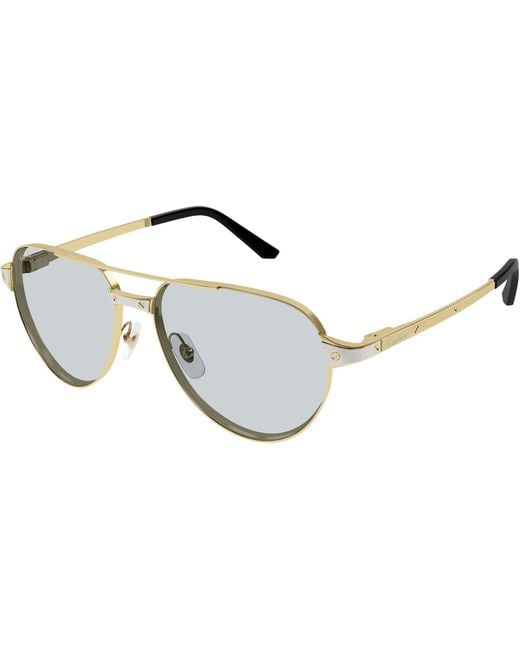 Cartier Metallic Aviator Frame Sunglasses for men