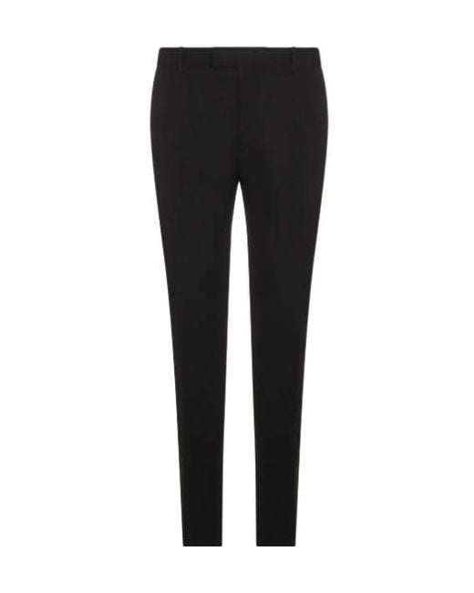 McQueen Black Tapered-Leg Tailored Pants for men