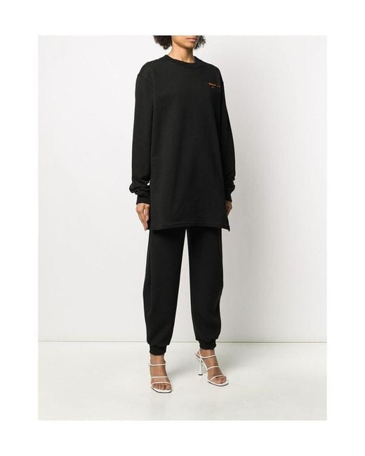 Off-White c/o Virgil Abloh Black Coral-Embroidered Oversized Jumper