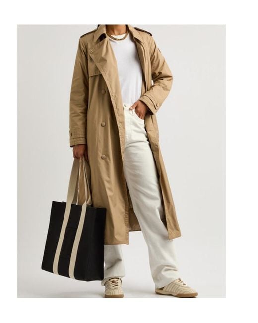 Moncler Natural Barbetane Shell Trench Coat