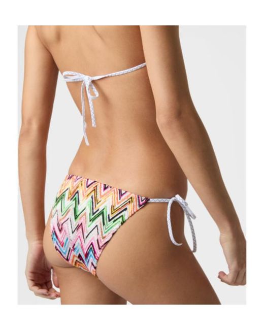 Missoni White Zigzag Pattern Stretch Lace-Motif Bikini Set