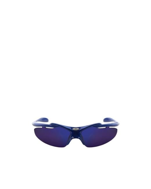 Balenciaga Blue Eyewear Wrap-Around Frame Sunglasses